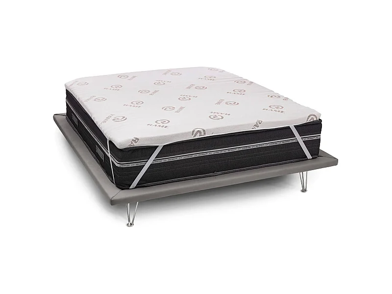 Dgiorgi dubbele topper, Topper vernieuwt matras met afneembare hoes in Memory Foam en kopervezels, 100% Made in Italy, anti-mijt en hypoallergeen, 160x200h5 cm