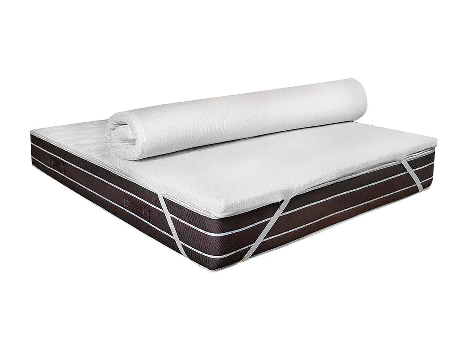 Talamo Italia - Set di 1 topper singolo e 1 guanciale Coconut, 200x80 h5 cm, Bianco