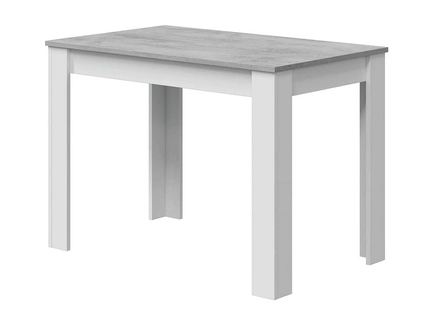 Dmora - Tavolo fisso Anat, 109x67x78 cm, Bianco e Cemento
