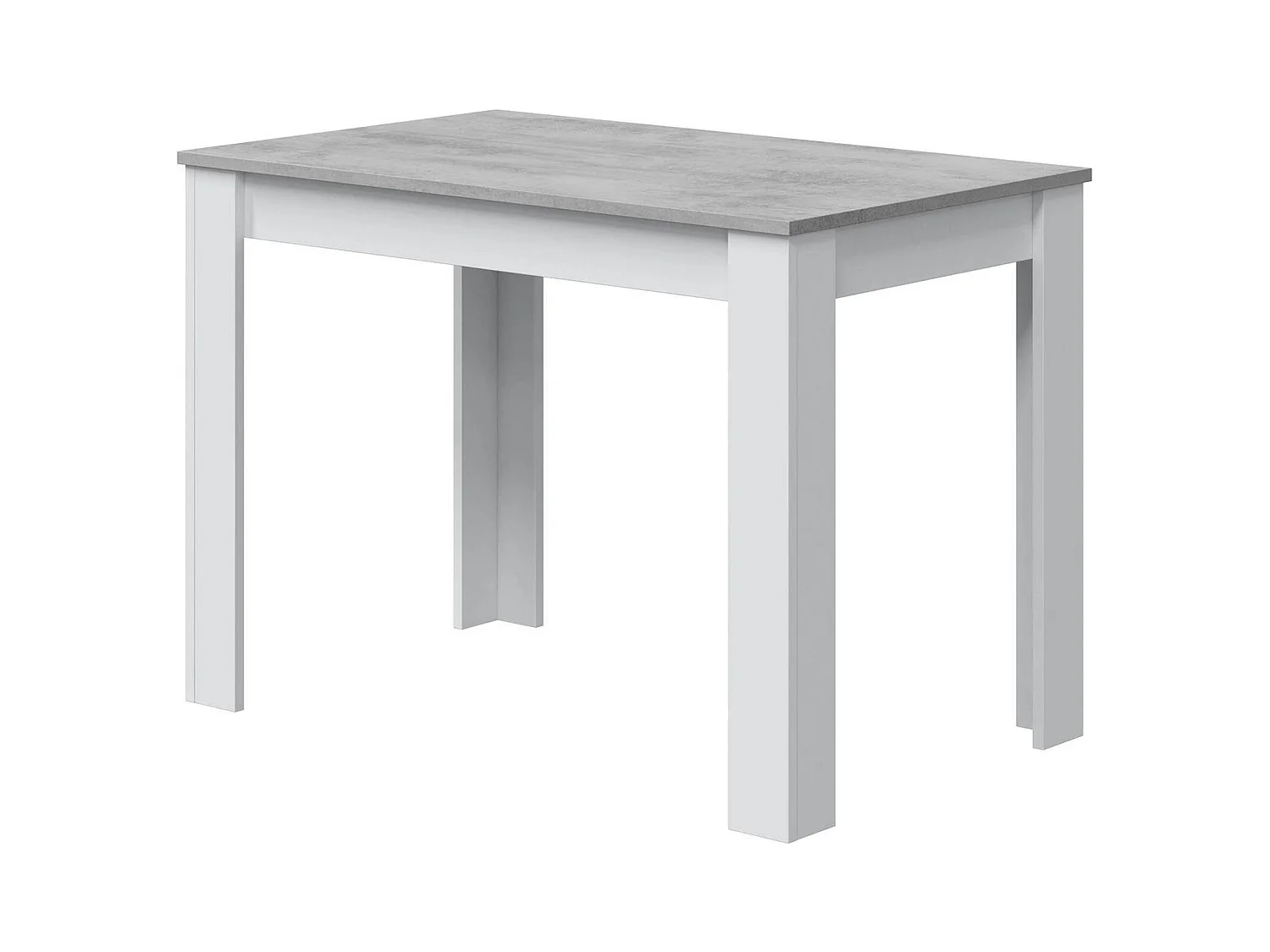 Fester Tisch Dghio, Esszimmertisch, Moderner Konsolentisch für Wohnzimmer oder Küche, 109x67x78 cm, WeiÃŸ und Zement