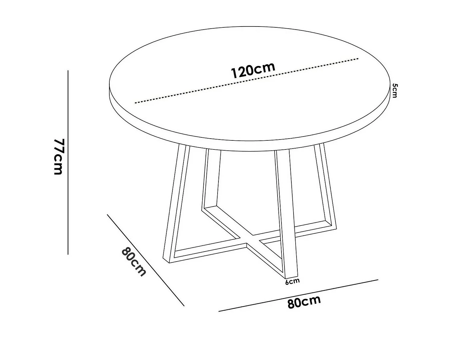Table fixe Carone, Table à manger polyvalente, Table ronde de cuisine ou de salle à manger, 120x120h75 cm, Chêne Nodi