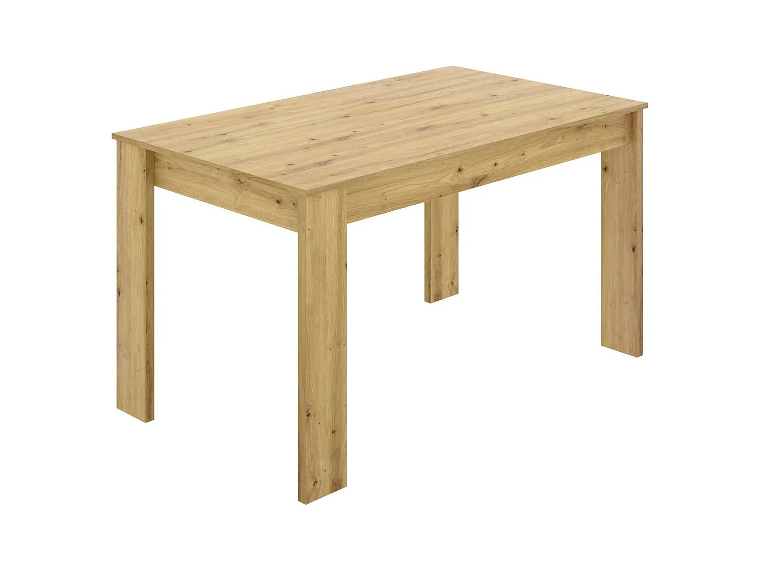 Table fixe Censo, Etagère à manger polyvalente, Table rectangulaire de cuisine ou de salle à manger, 139x81h77 cm, Chêne Nodi