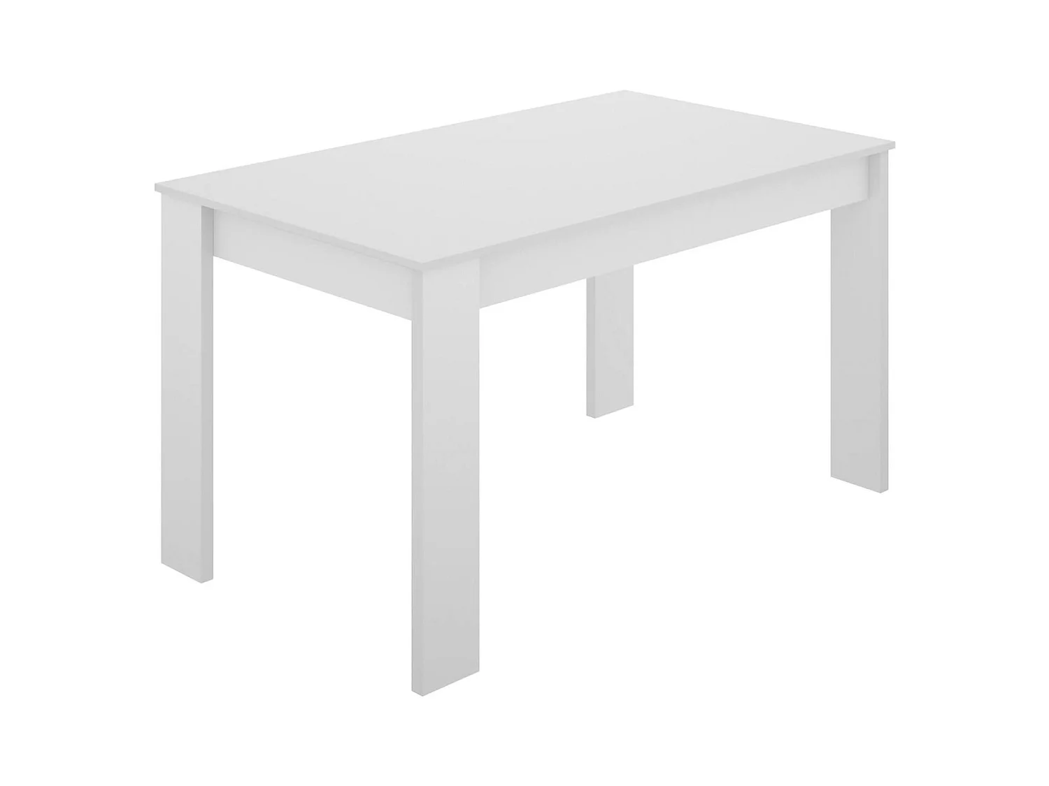 Censo vaste tafel, Multifunctionele eettafel, Rechthoekige keuken- of eetkamertafel, 139x81h77 cm, Wit