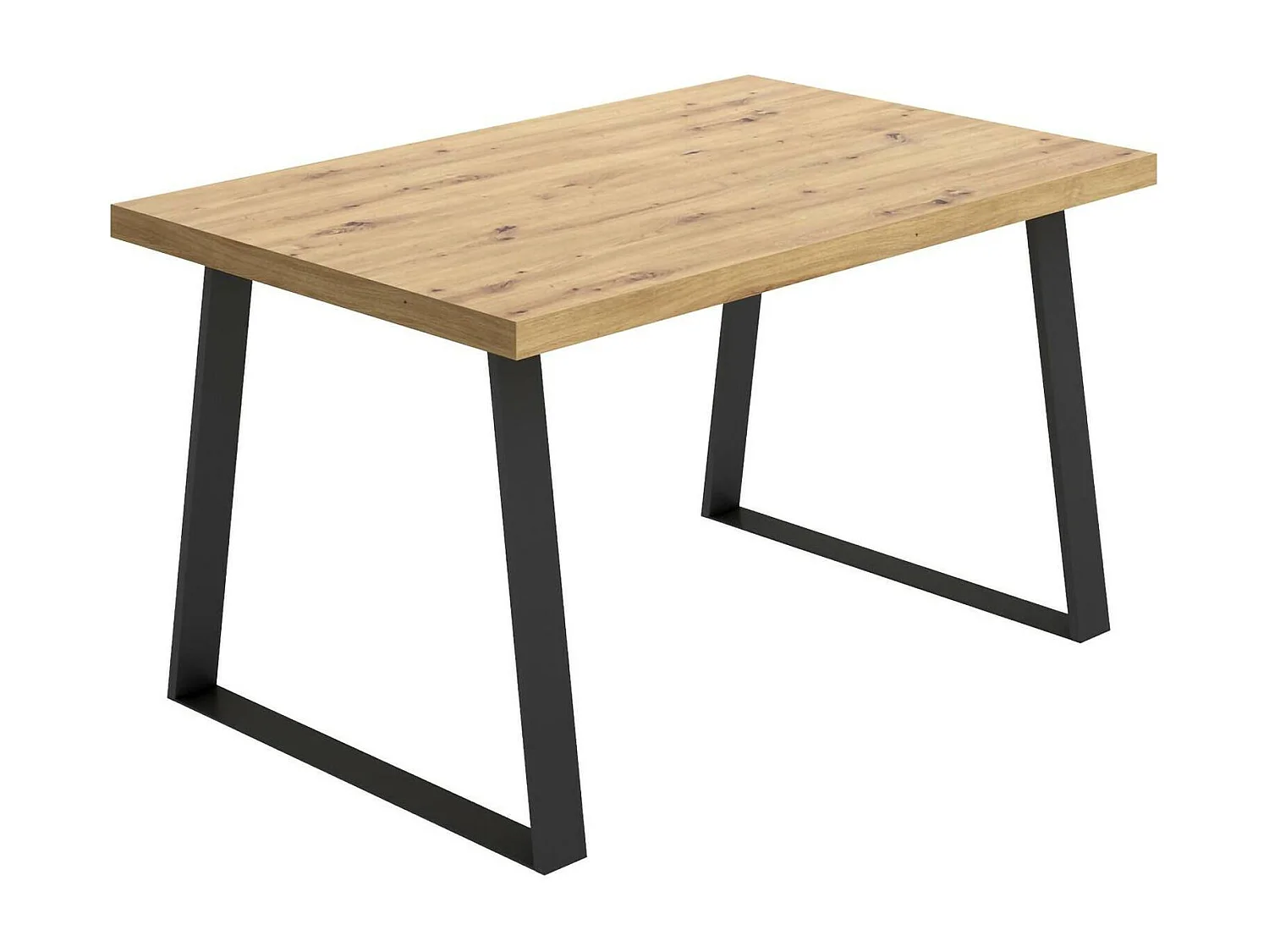 Table fixe Campello, Etagère à manger polyvalente, Table rectangulaire de cuisine ou de salle à manger, 140x90h75 cm, Chêne Nodi