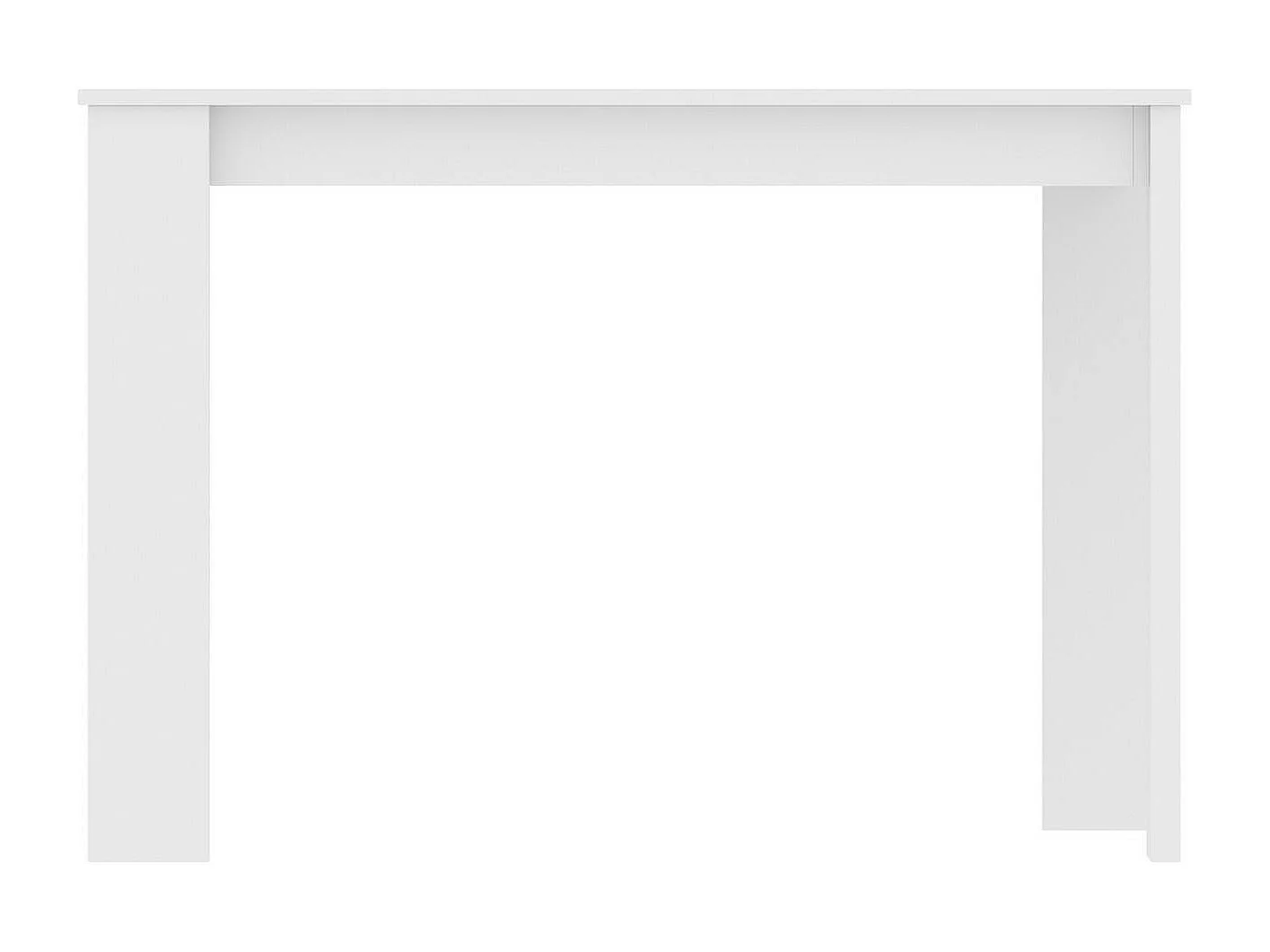 Table fixe Badile, Etagère à manger polyvalente, Table rectangulaire de cuisine ou de salle à manger, 110x67h77 cm, Blanc