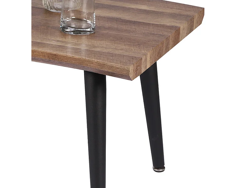 Table basse 120 cm pieds métal noir Megeve