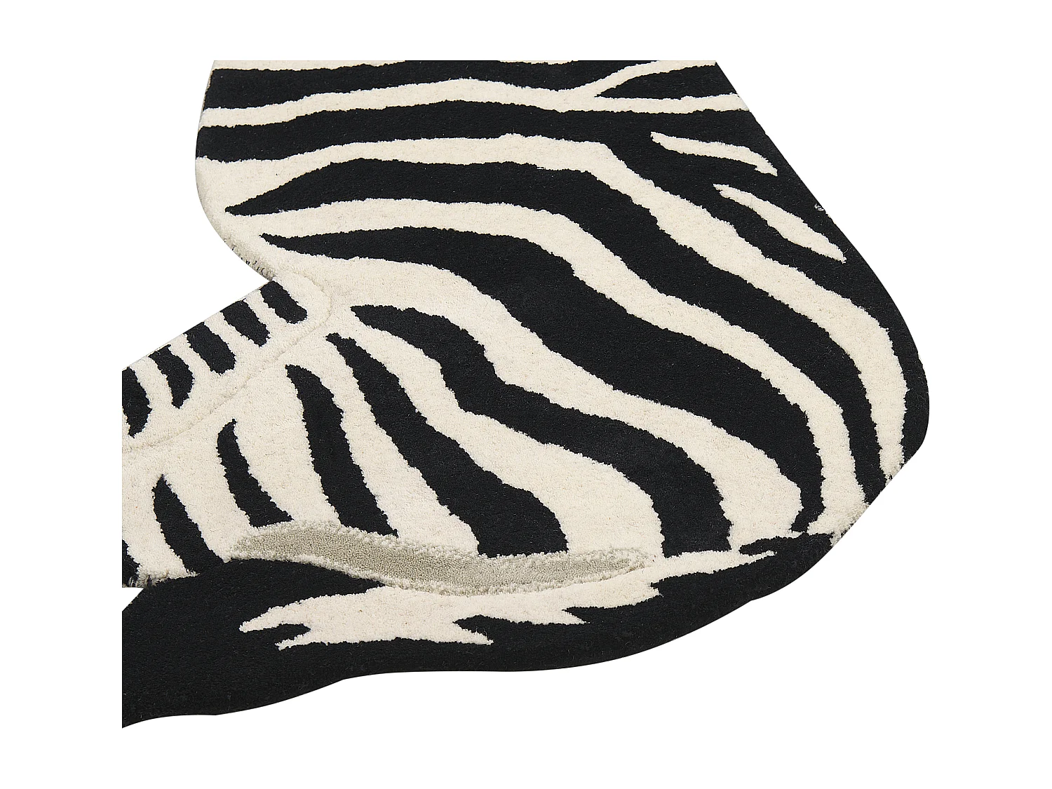 Tappeto per bambini lana bianco e nero motivo zebra 100 x 160 cm KHUMBA