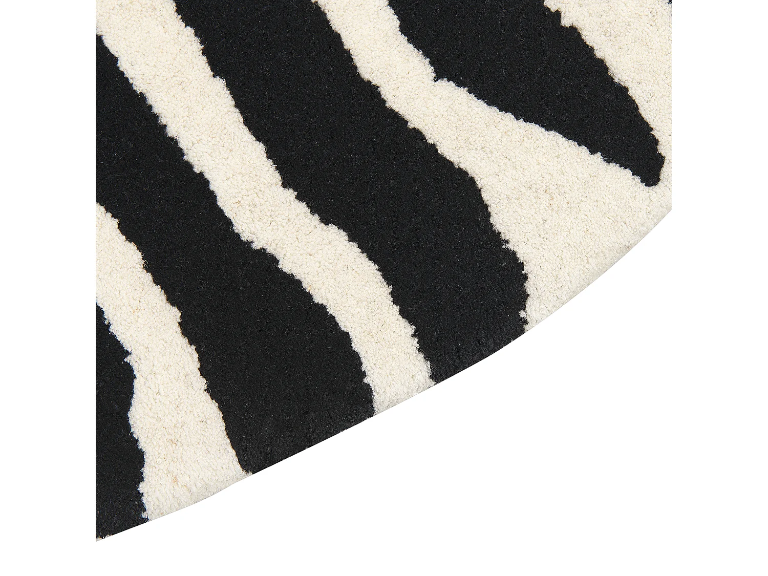 Tappeto per bambini lana bianco e nero motivo zebra 100 x 160 cm KHUMBA