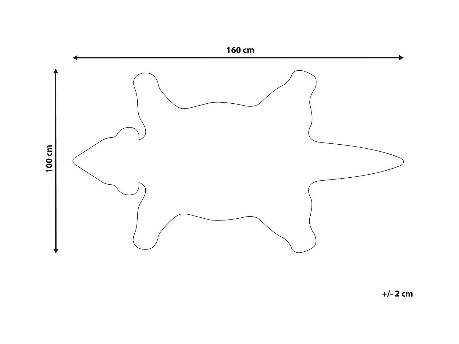 Vloerkleed hert wol beige 100 x 160 cm YONA