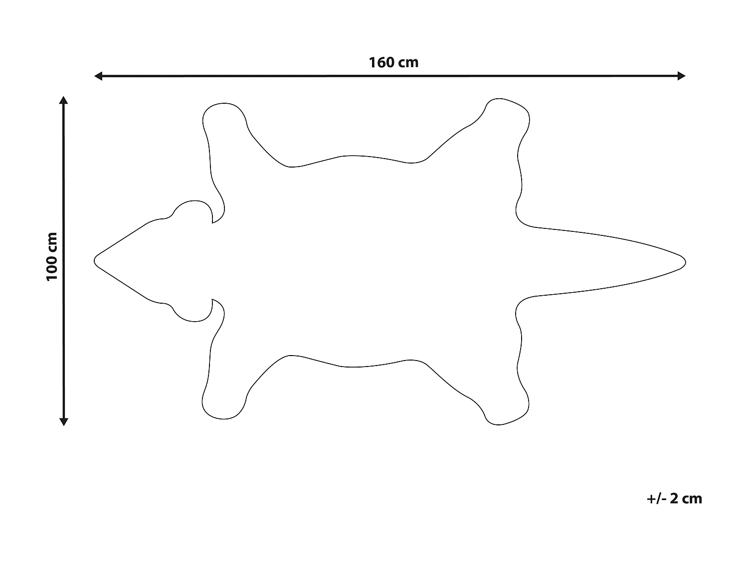 Vloerkleed hert wol beige 100 x 160 cm YONA