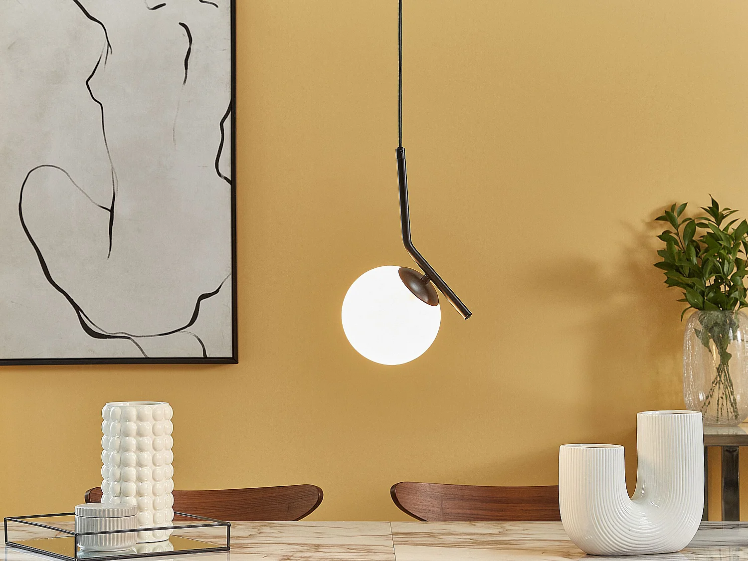 Hanglamp WAPITI Glas Zwart