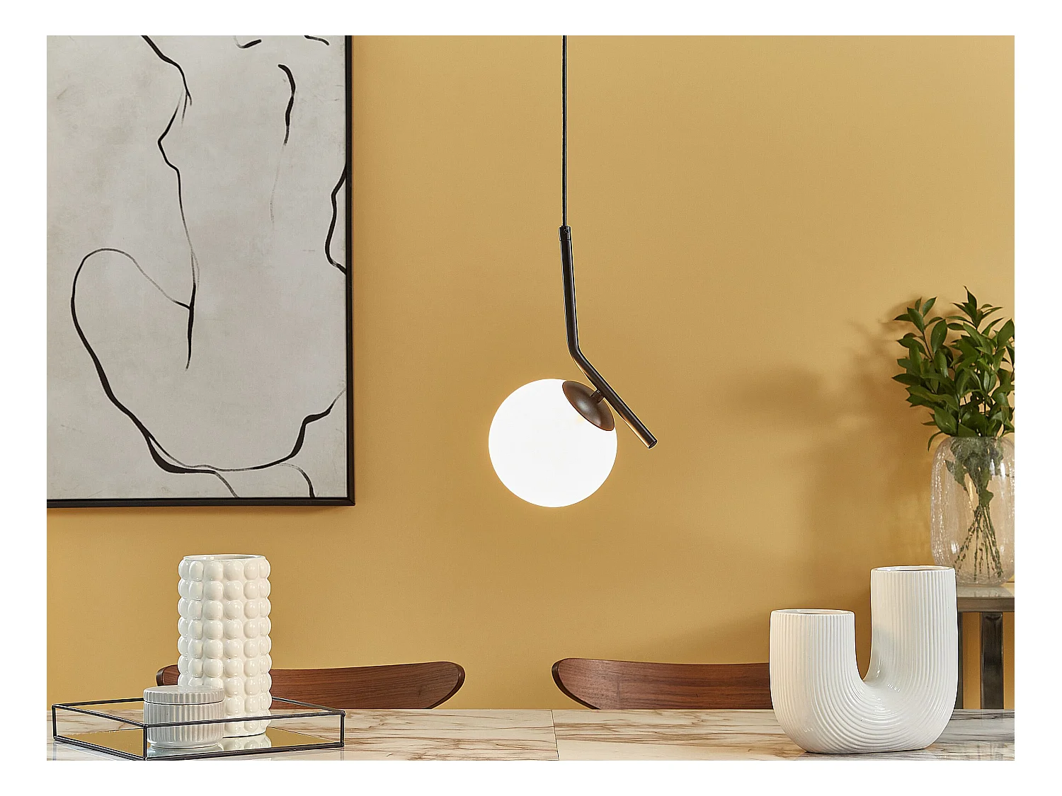 Lampe suspension WAPITI Verre Noir