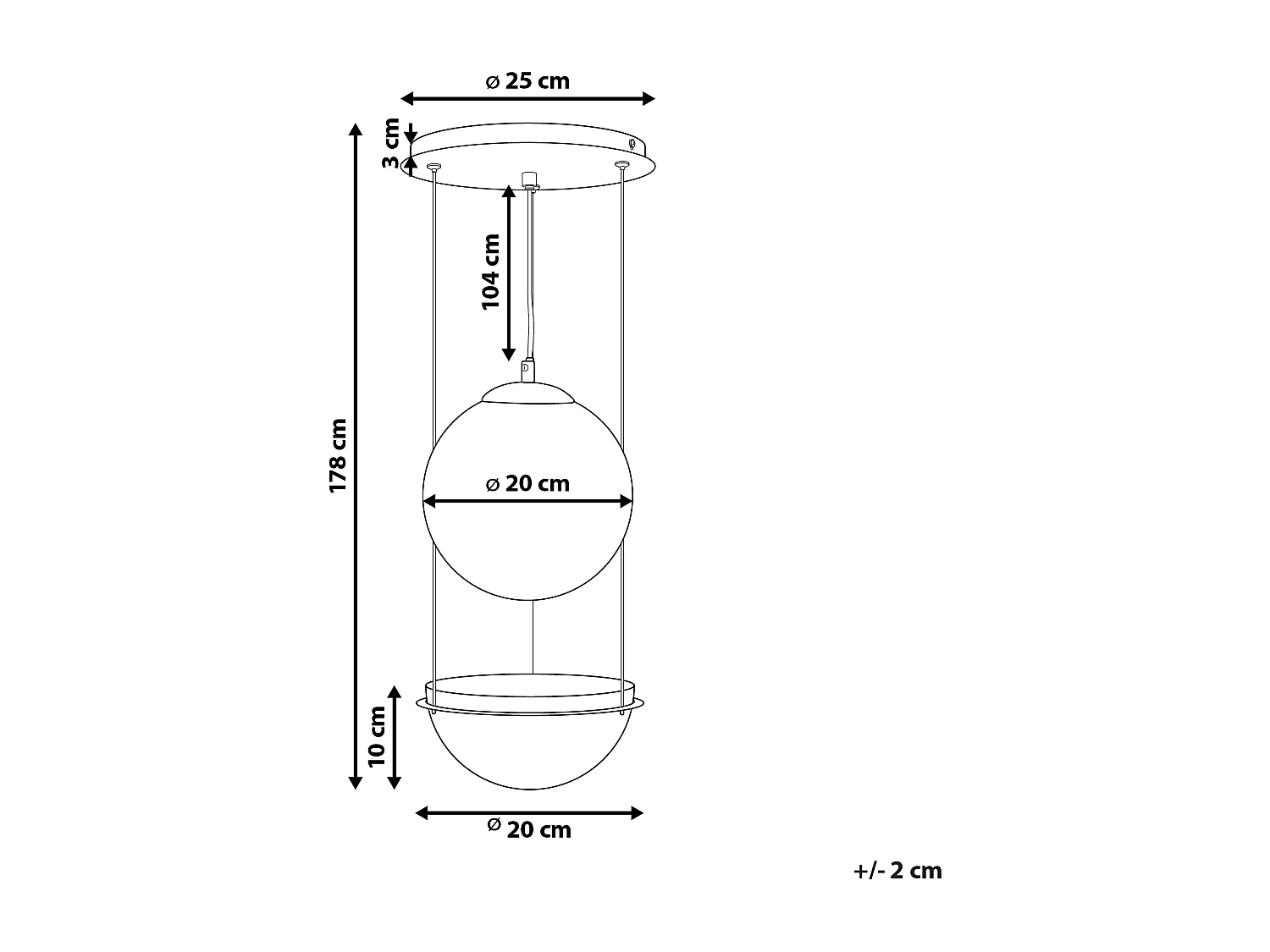 Hanglamp TOBINS Glas Zwart