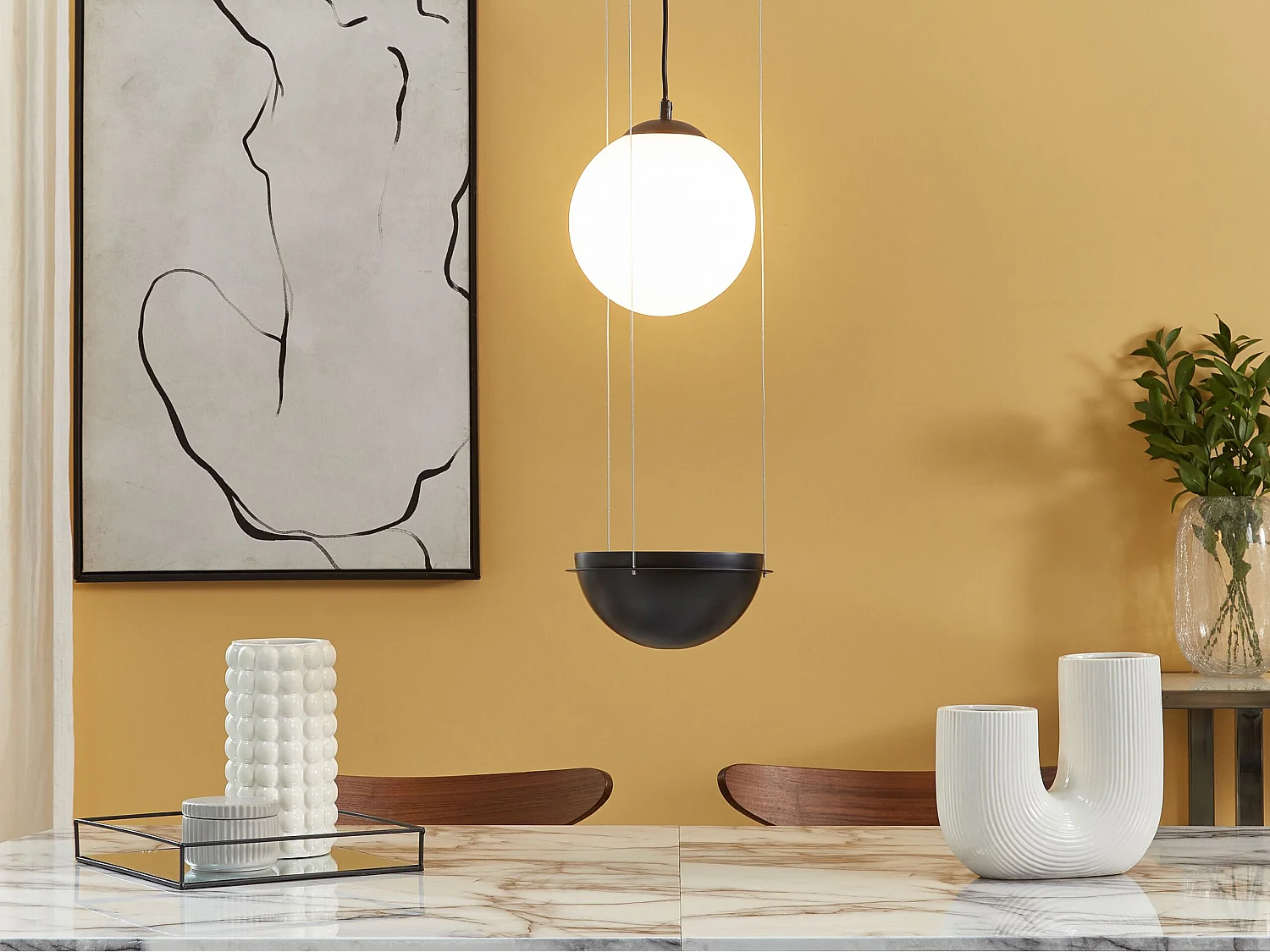 Lampadario TOBINS Vetro Nero