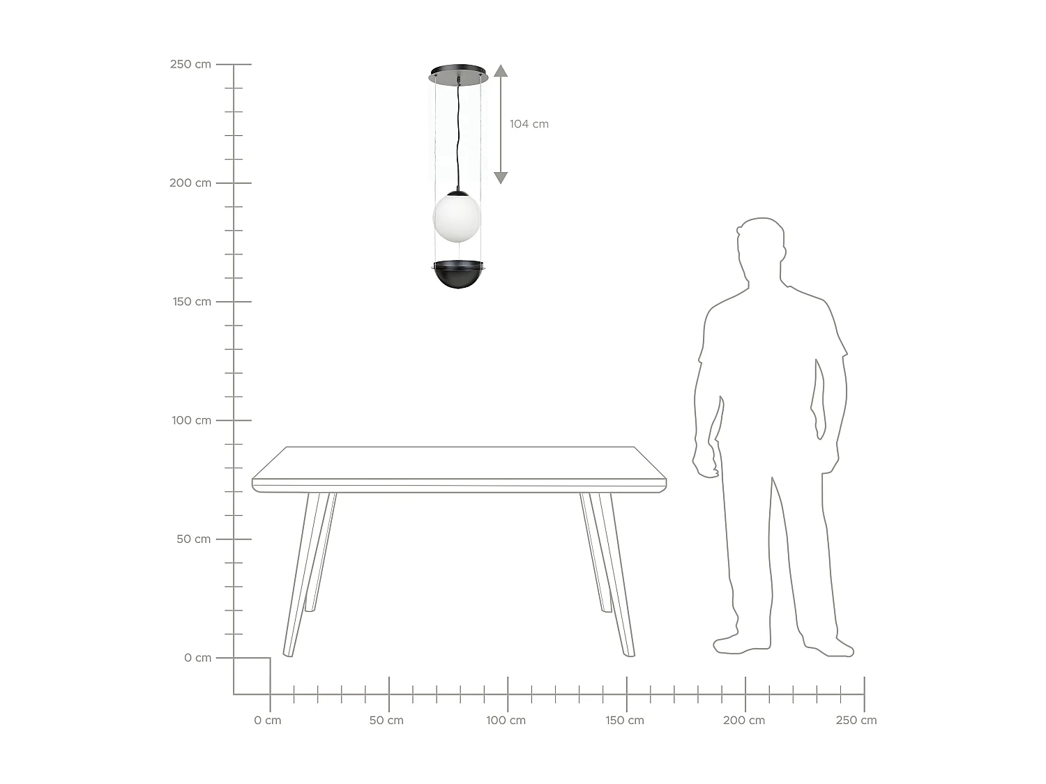 Lampe suspension TOBINS Verre Noir