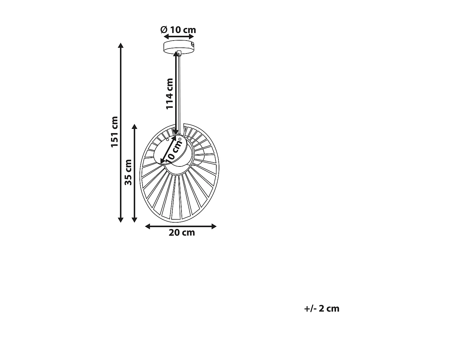 Lampe suspension BARGO Métal Doré
