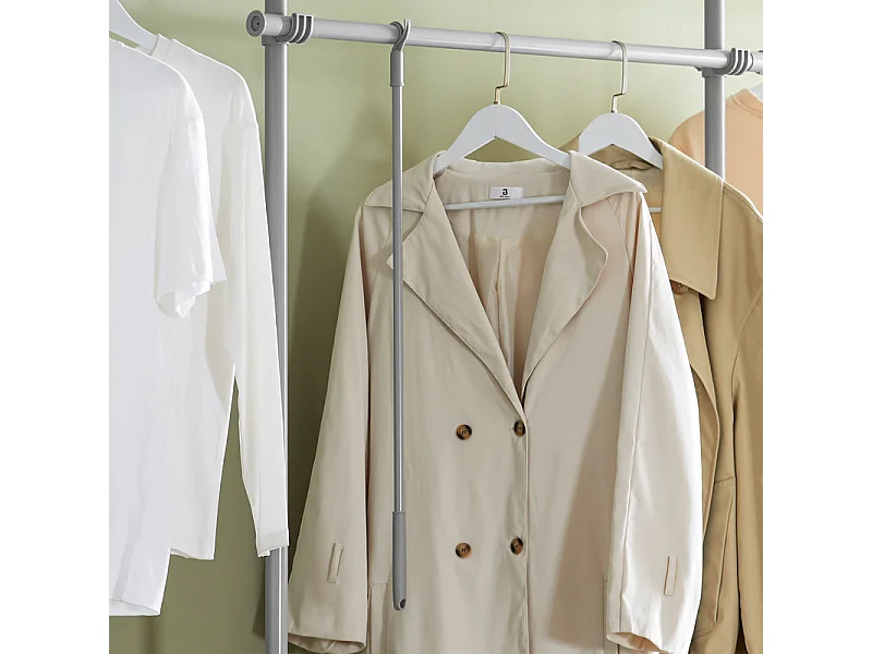 SoBuy KLS04-HG Garde-Robe Système de Penderie Télescopique avec 5 Barres Portant de Vêtement