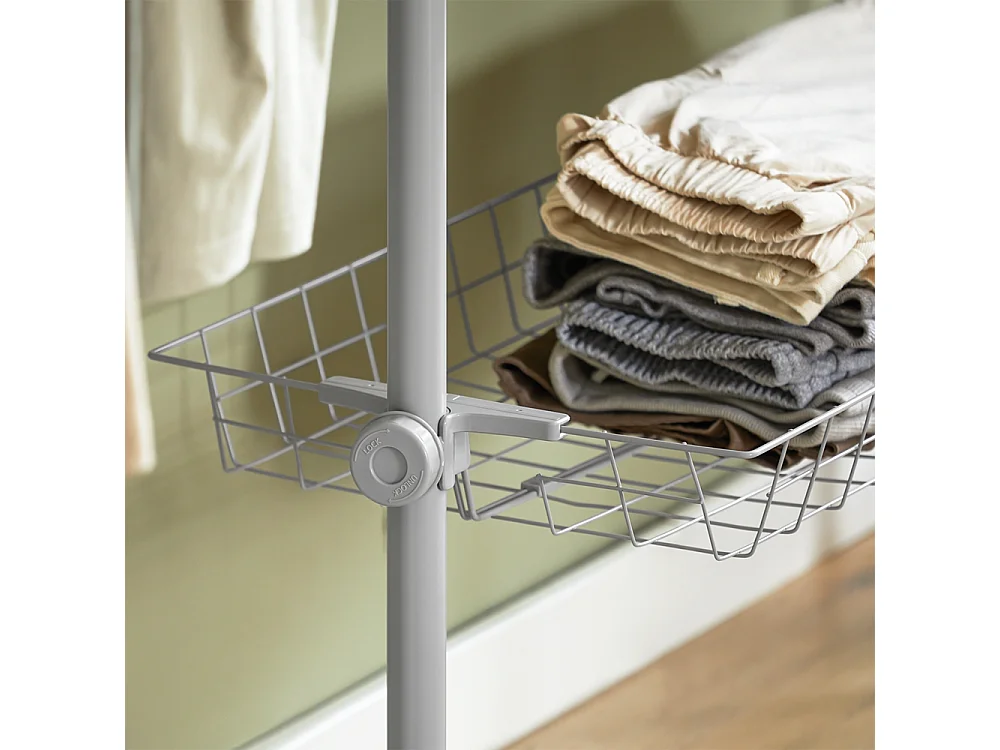 SoBuy KLS04-HG Garde-Robe Système de Penderie Télescopique avec 5 Barres Portant de Vêtement