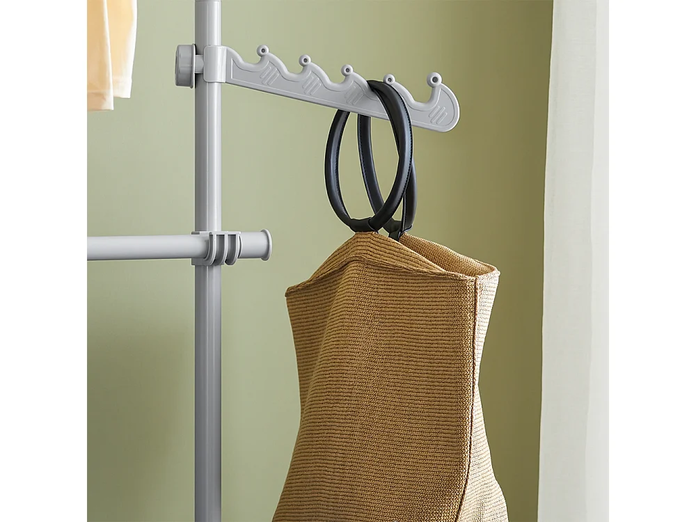 SoBuy KLS04-HG Garde-Robe Système de Penderie Télescopique avec 5 Barres Portant de Vêtement