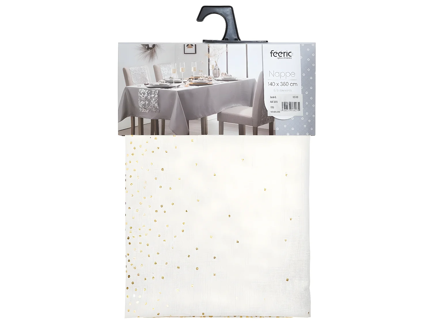 Nappe Imprimée Léopard "Colorama" 140x360cm Blanc & Or