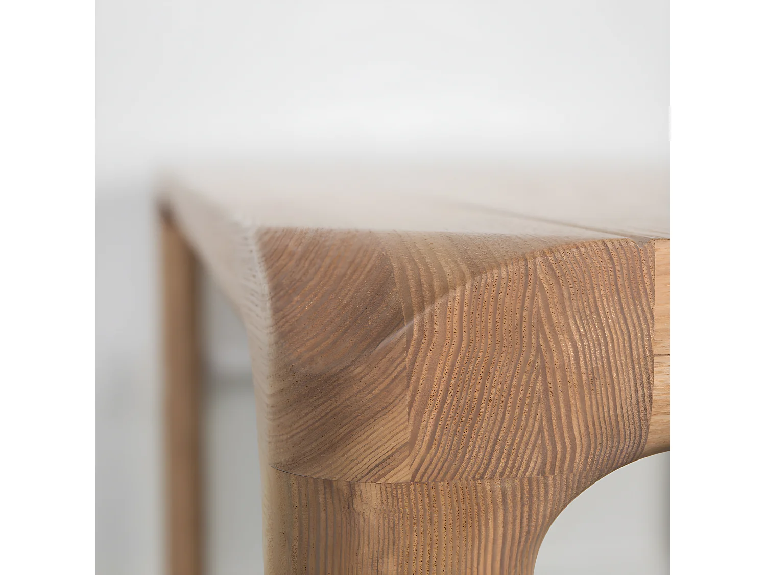 Storm - Table à manger 6 personnes aux bords arrondis en bois - Bois clair