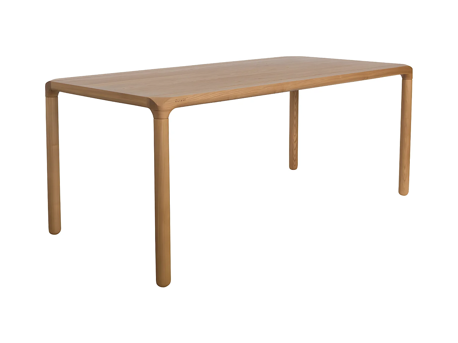 Storm - Table à manger 6 personnes aux bords arrondis en bois - Bois clair