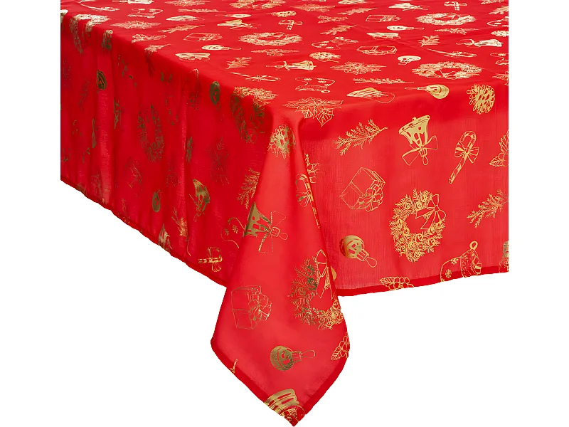 Nappe Imprimée "Soir de Noël" 140x360cm Rouge