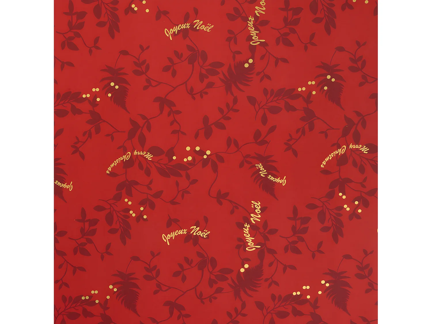Nappe anti-taches Rouge imprimé Joyeux Noël doré 140 x 360 cm