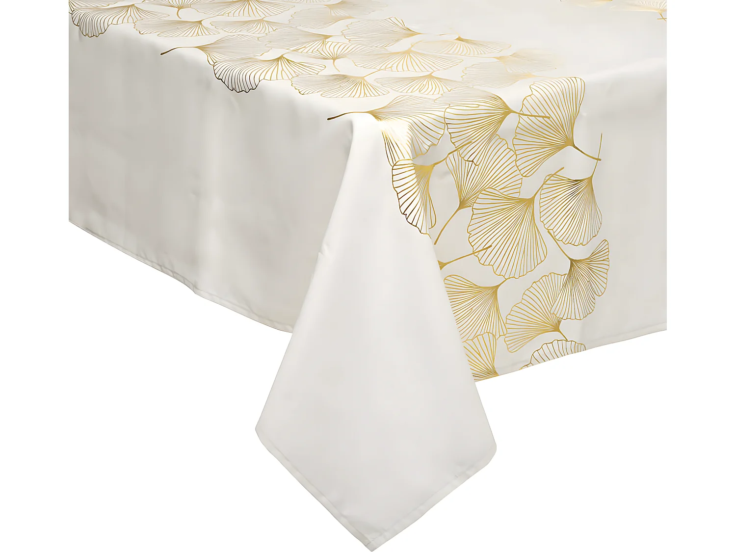 Nappe Imprimée Ginko "Héritage" 140x360cm Blanc
