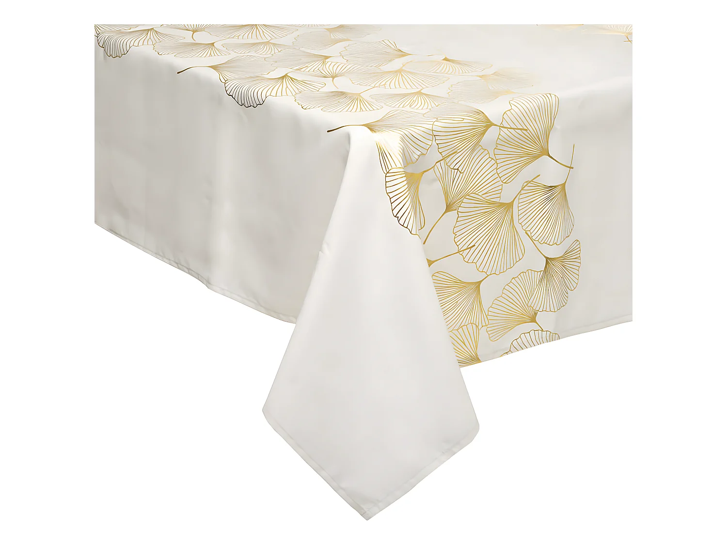 Nappe Imprimée Ginko "Héritage" 140x360cm Blanc