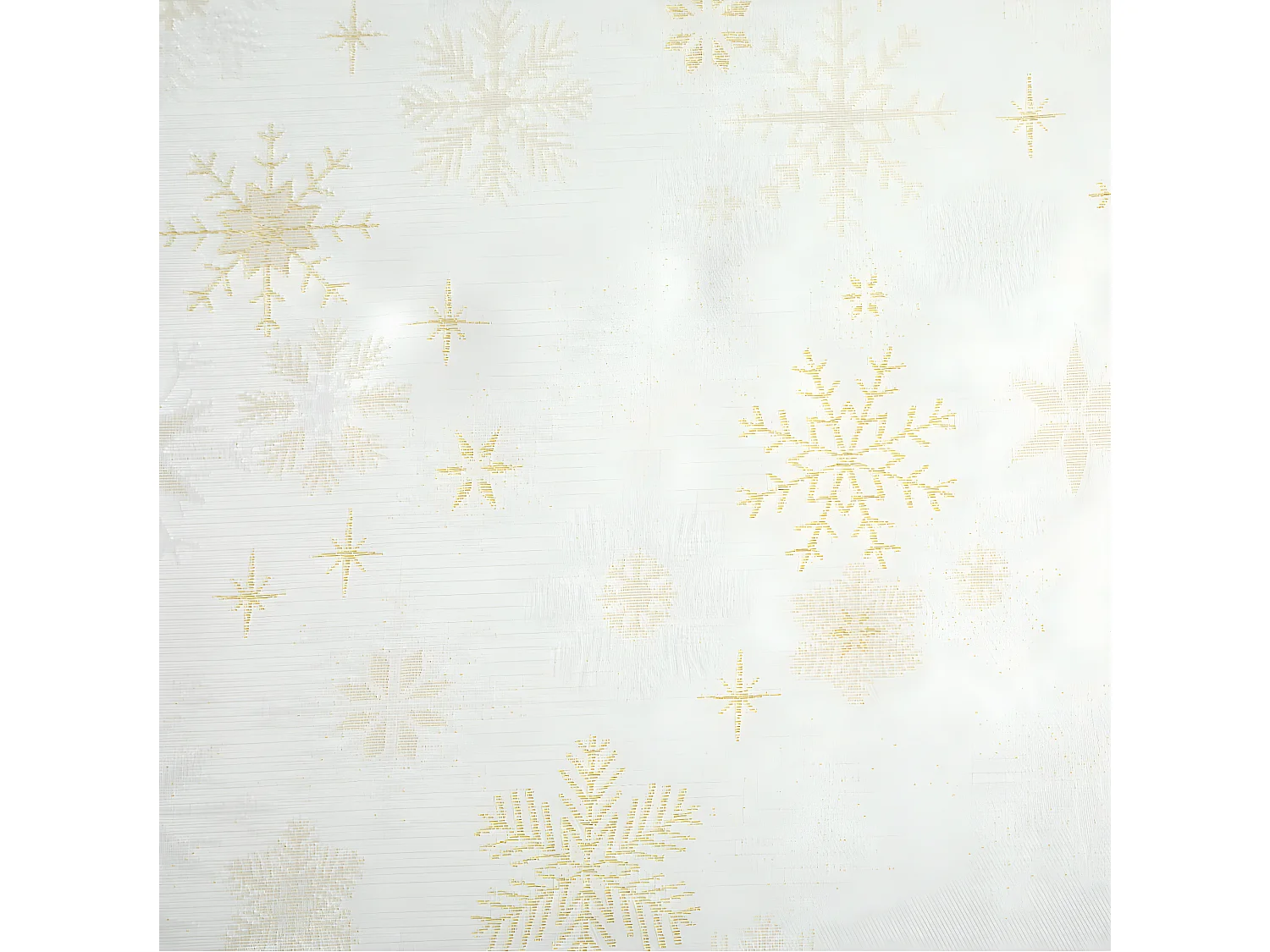 Nappe Imprimée Flocon" Polaire" 140x360cm Blanc & Or