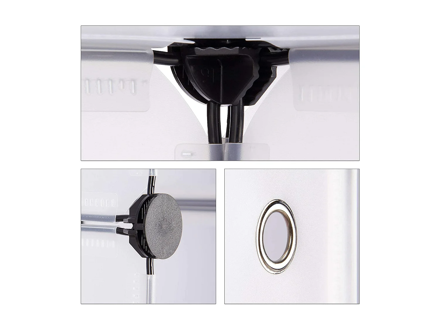 Prateleira de armazenamento 9 armários com portas modulares de plástico Montagem DIY em estante transparente 13_0001190