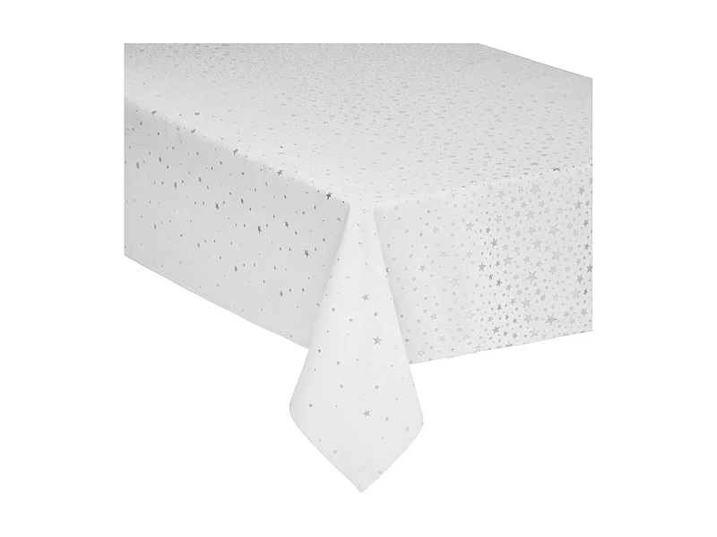 Nappe Imprimée Étoiles "Colorama" 140x360cm Blanc
