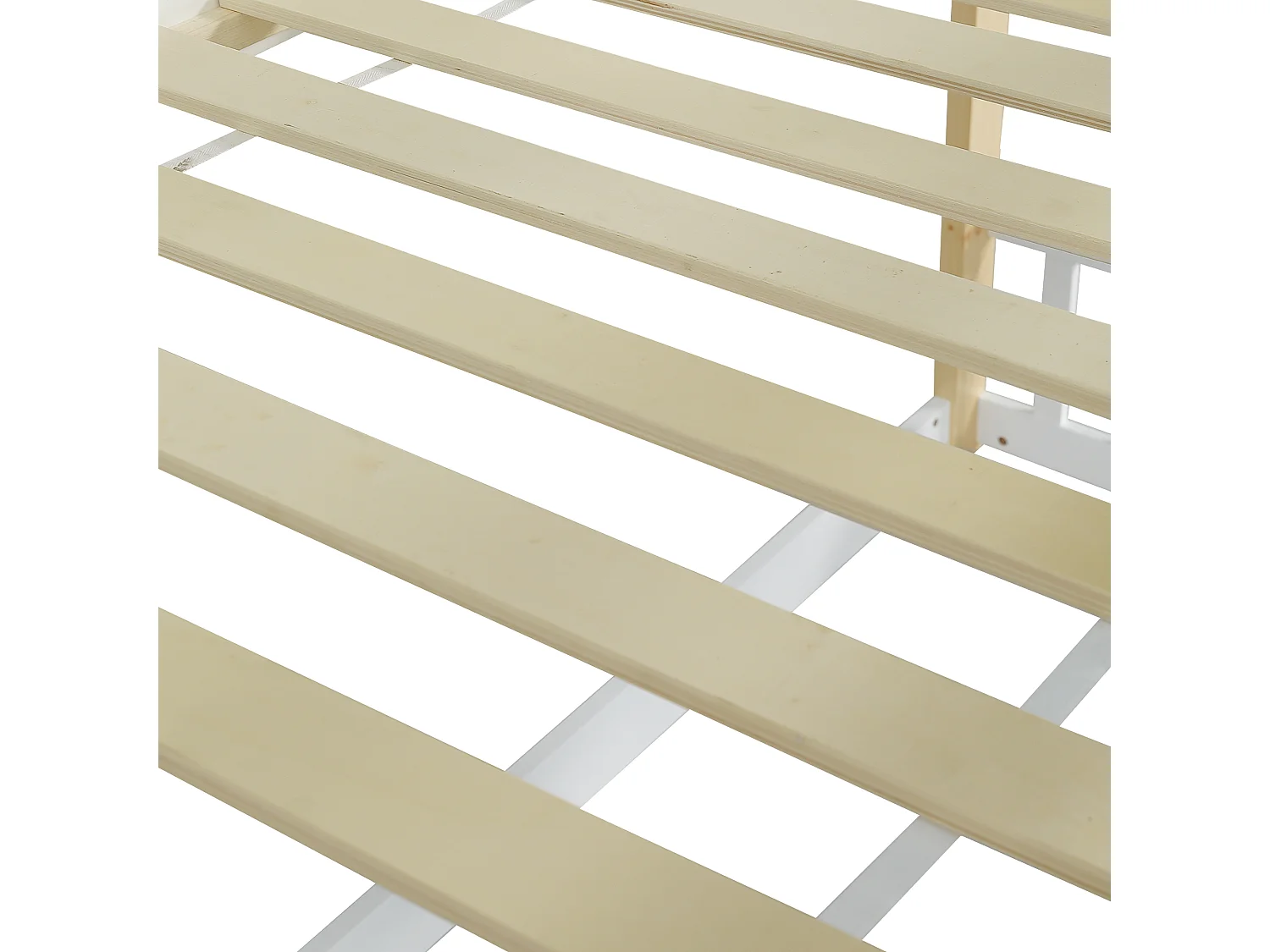 Lit superposé en bois massif avec échelle et toboggan - 90x200 cm - Blanc