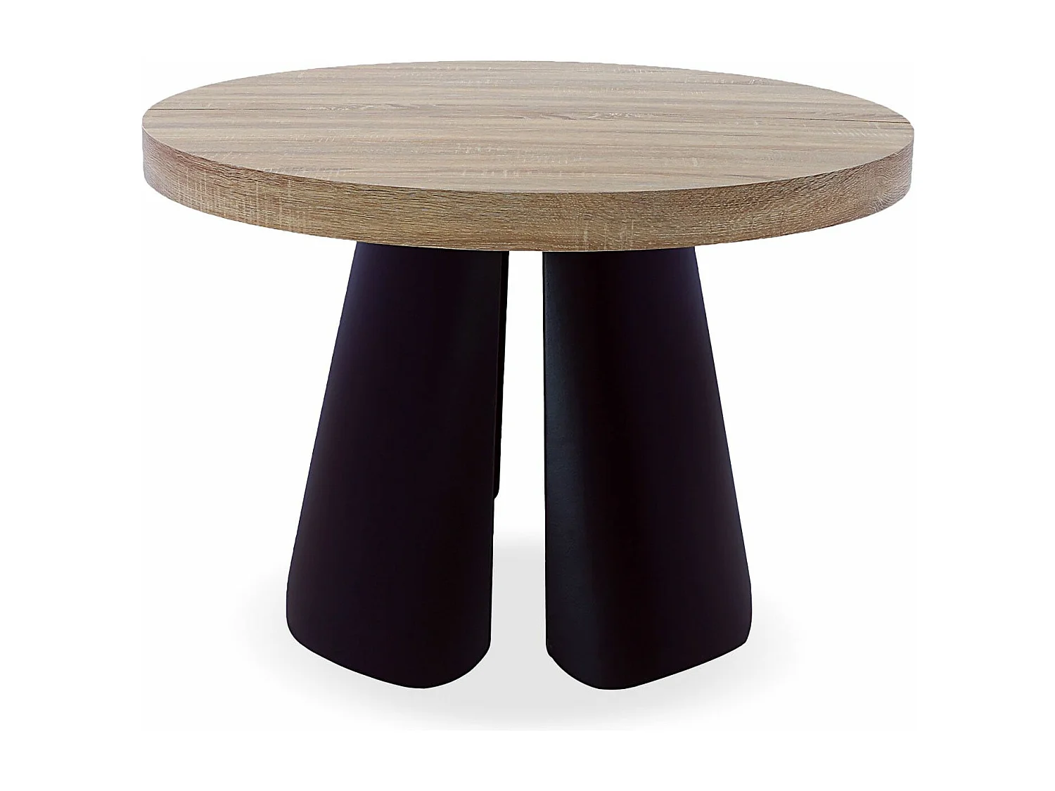Table ronde extensible Henriette Chêne Clair pieds Noir