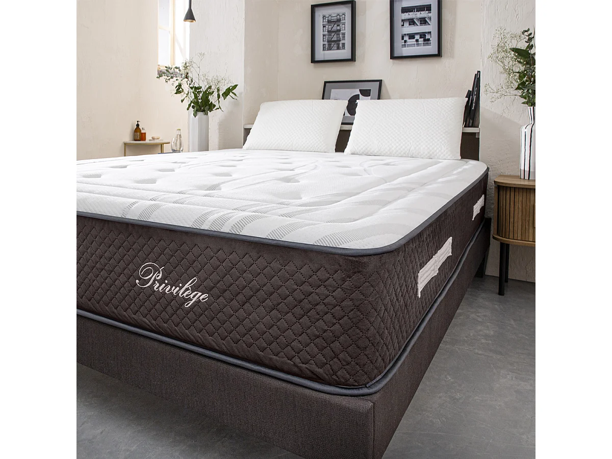 BELLECOUR LITERIE | Matelas PRIVILEGE Jumelle 2x120x200 cm | Ressorts ensachés & Mémoire de forme