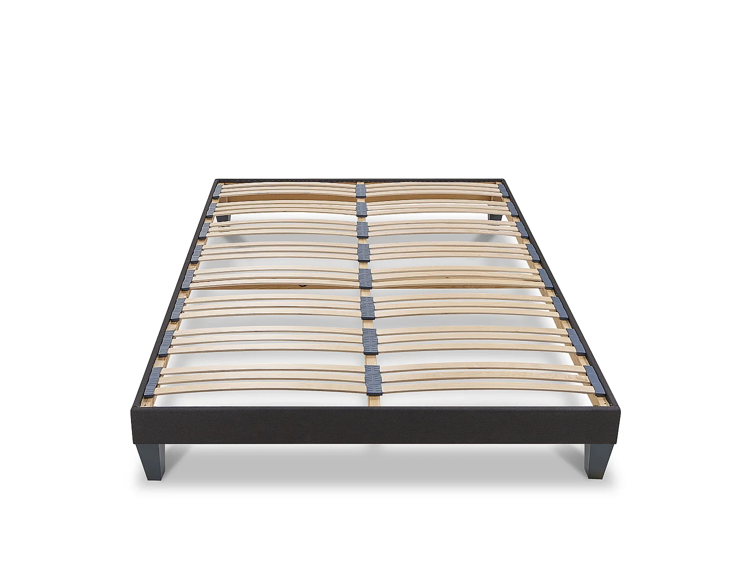 Sommier à  lattes bois Kit15 - Tri-lattes - Gris anthracite - Deux sommiers jumeaux - 2x120x220 cm