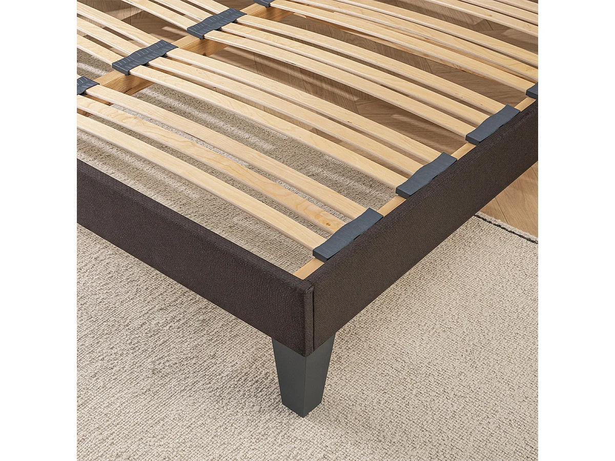 Sommier Ã  lattes bois Kit15 - Tri-lattes - Gris anthracite - Deux sommiers jumeaux - 2x120x200 cm