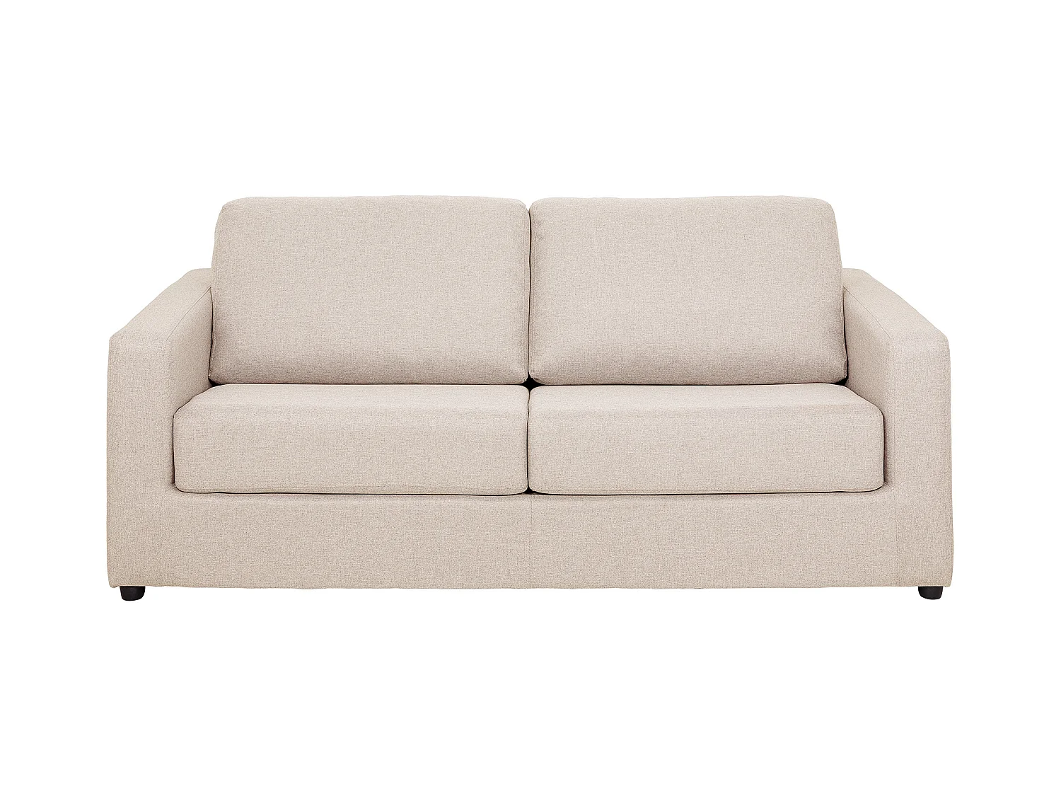 Canapé 3 places convertible express en tissu beige - Couchage 140 cm - Matelas 14 cm DONETO