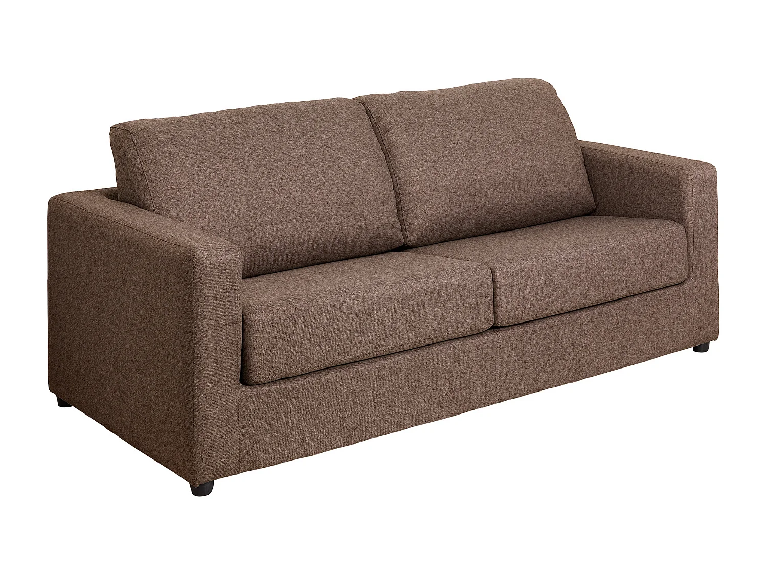 Schlafsofa mit Matratze 3-Sitzer - Stoff - Braun - Liegefläche 140 cm - Matratze 14 cm - DONETO