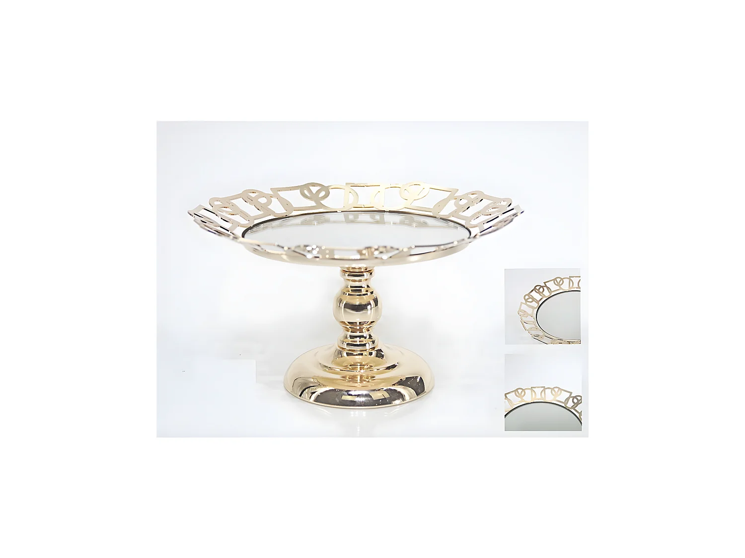 Centro 29cm circulos cuadrados metal dorado pierce