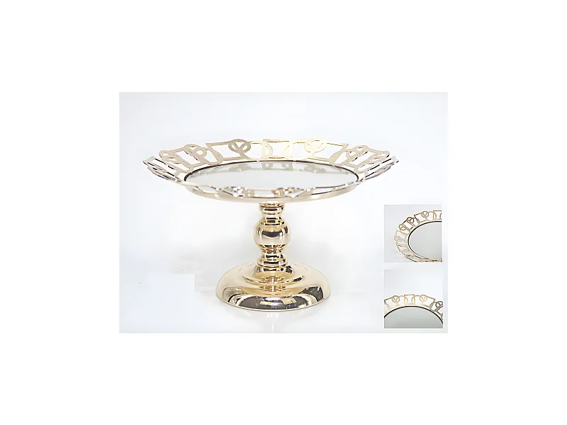 Centro 29cm circulos cuadrados metal dorado pierce