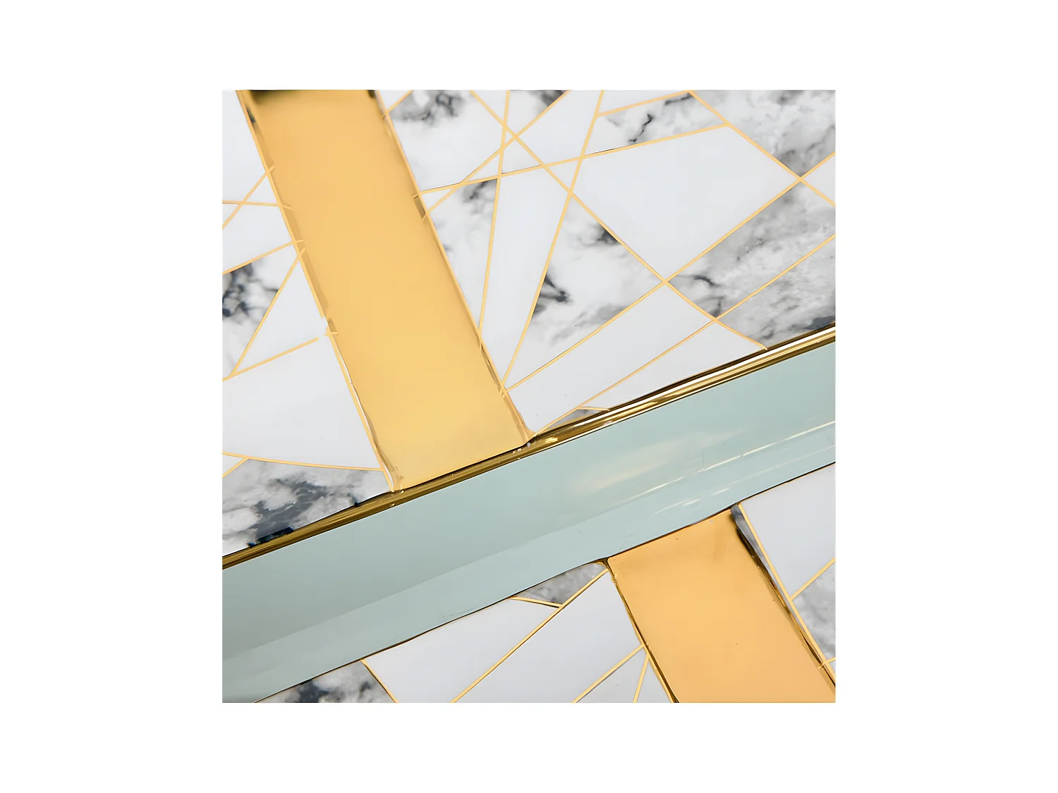 juego de 2 centros 40cm acabado marmol blanco, dorado y gris rosalee