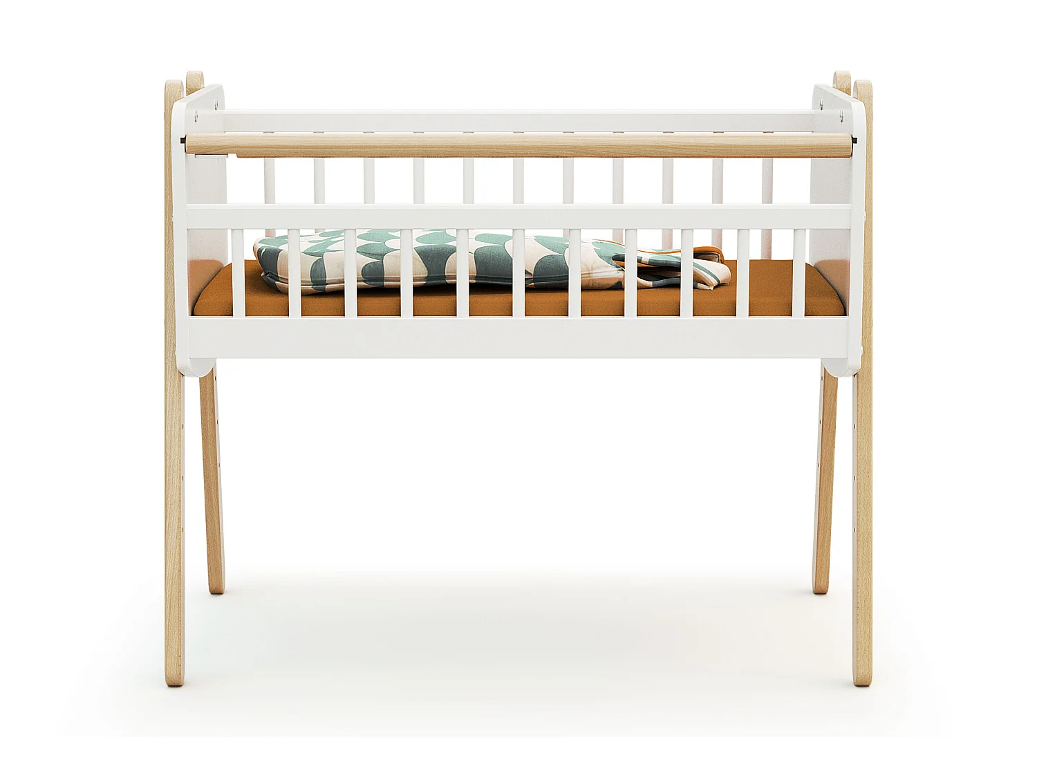 Wieg voor samen slapen PIRATE in hout Wit en Beuken 40 x 80 cm