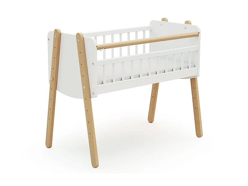 Co-Sleeping-Wiege PIRATE Holz Weiß und Buche Lackiert 40 x 80 cm