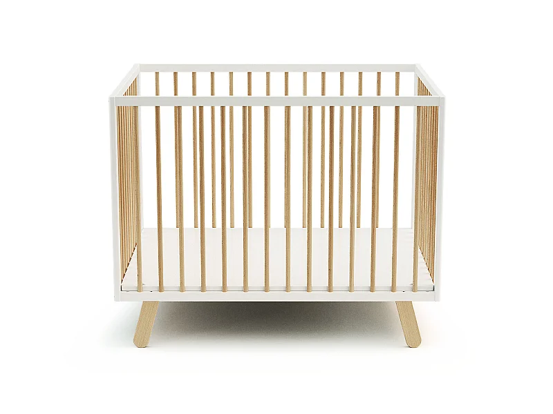 Laufgitter Baby PIRATE Holz Weiß und Buche Lackiert 80 x 100 cm