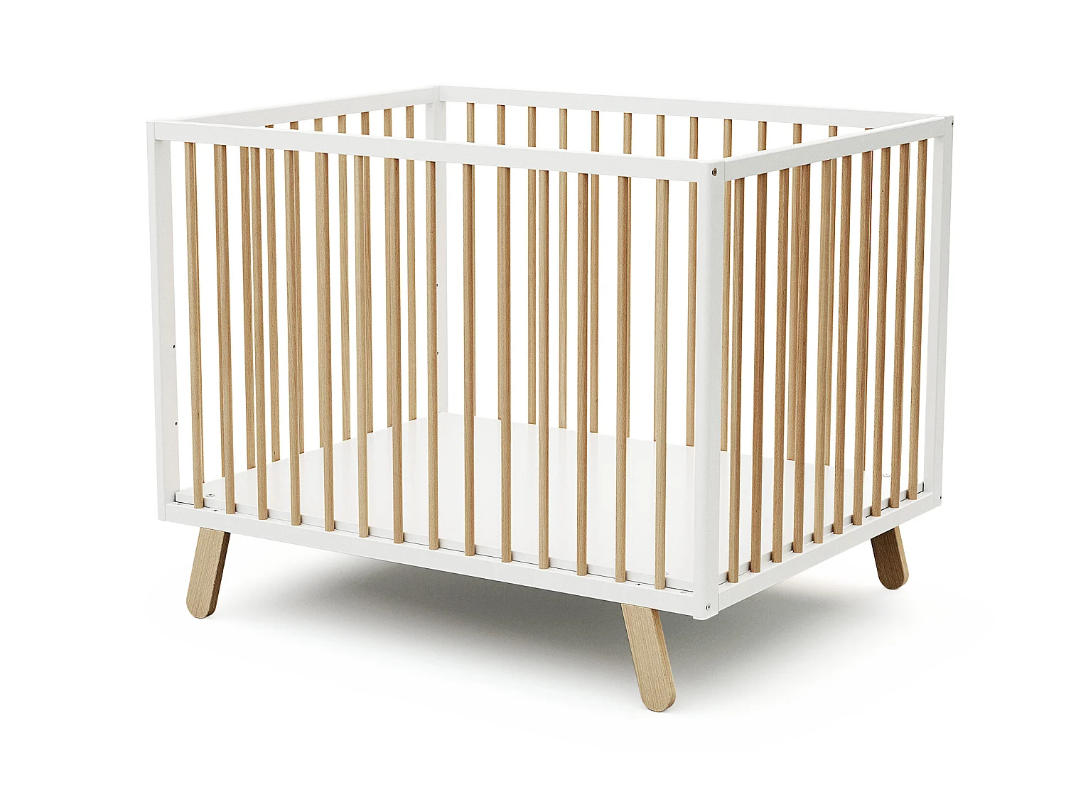 Laufgitter Baby PIRATE Holz Weiß und Buche Lackiert 80 x 100 cm