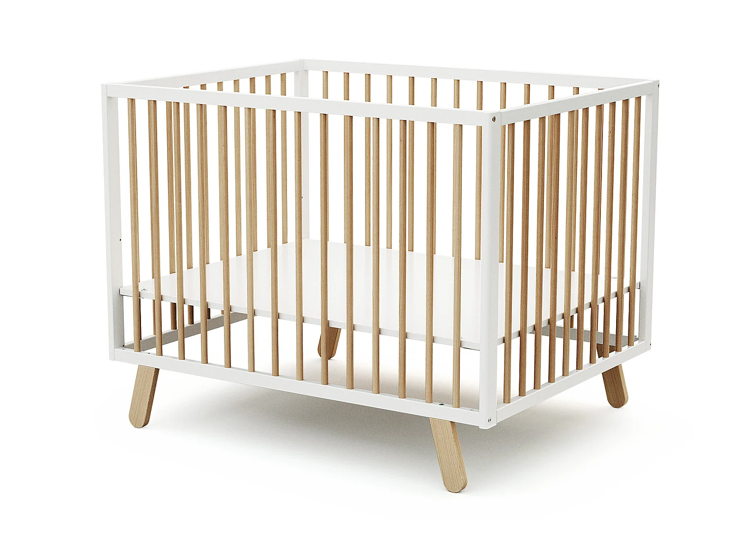 Laufgitter Baby PIRATE Holz Weiß und Buche Lackiert 80 x 100 cm