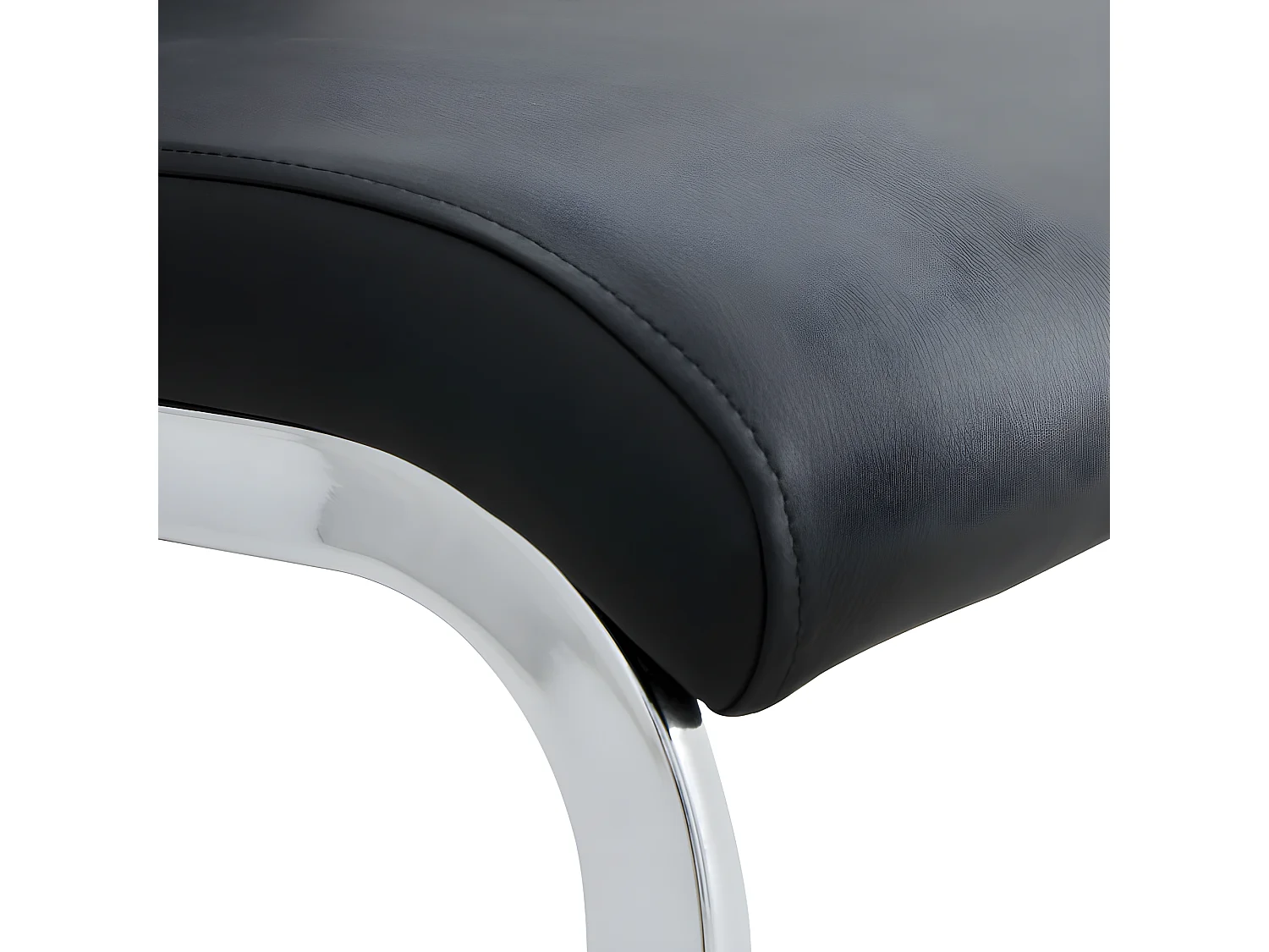 Set van 2 eetkamerstoelen - kunstleer en linnen rugleuning - zwart