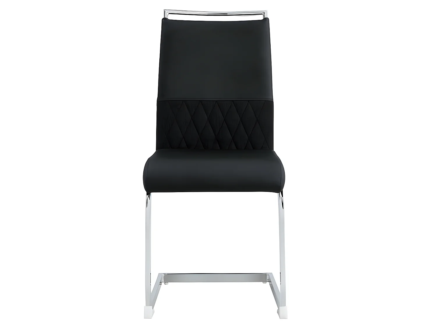 Lot de 2 chaises de salle à manger - dossier en similicuir et lin - noir